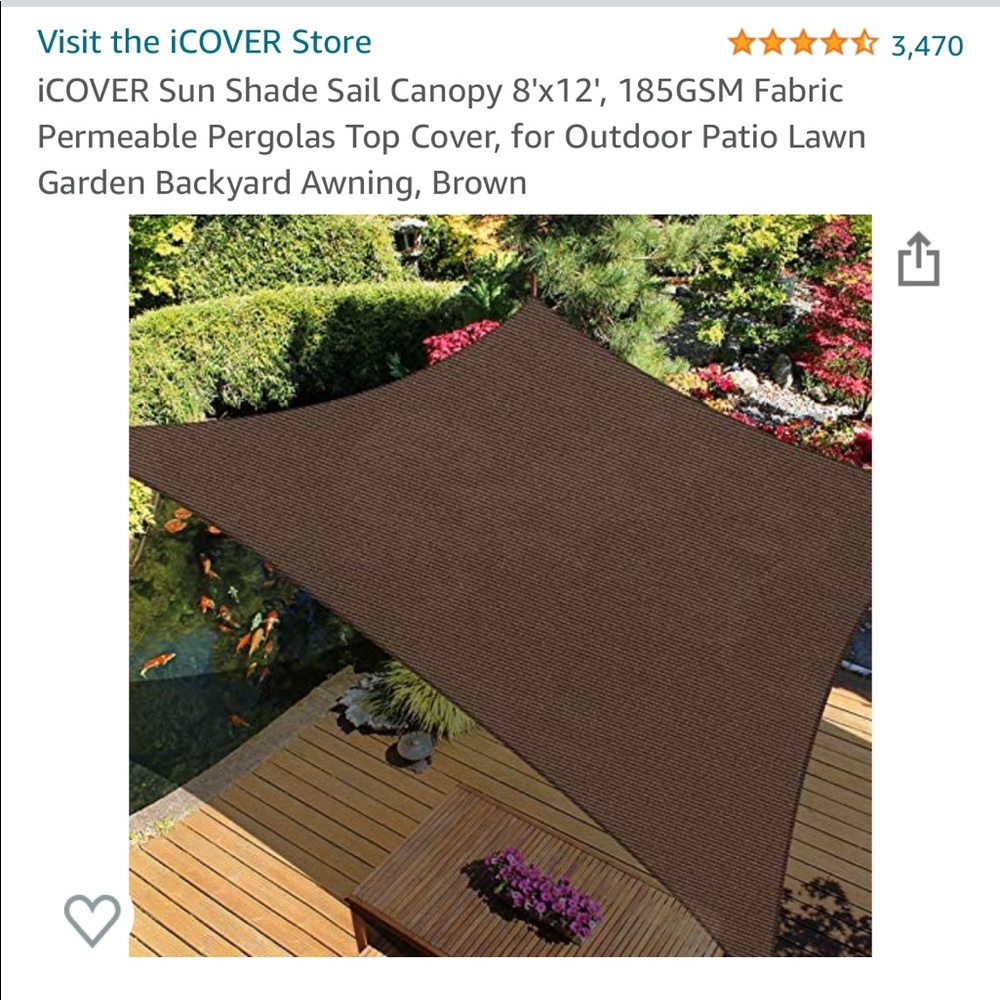 Sun Shade and Hardware Kit - 8’x12’ NWT